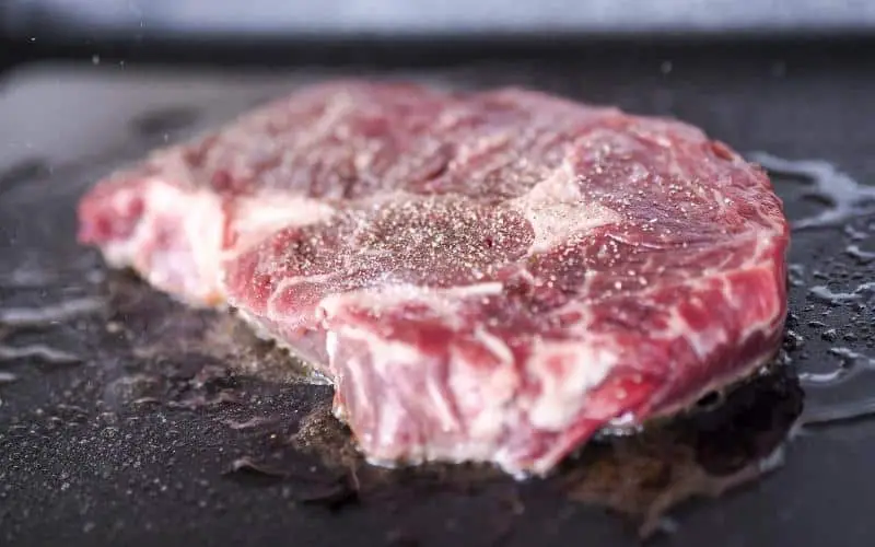 Steak on a griddle