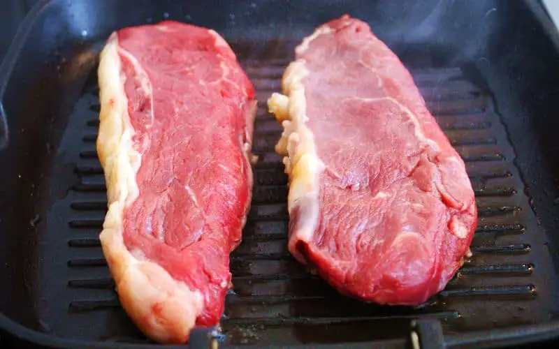 Steaks on a grill pan