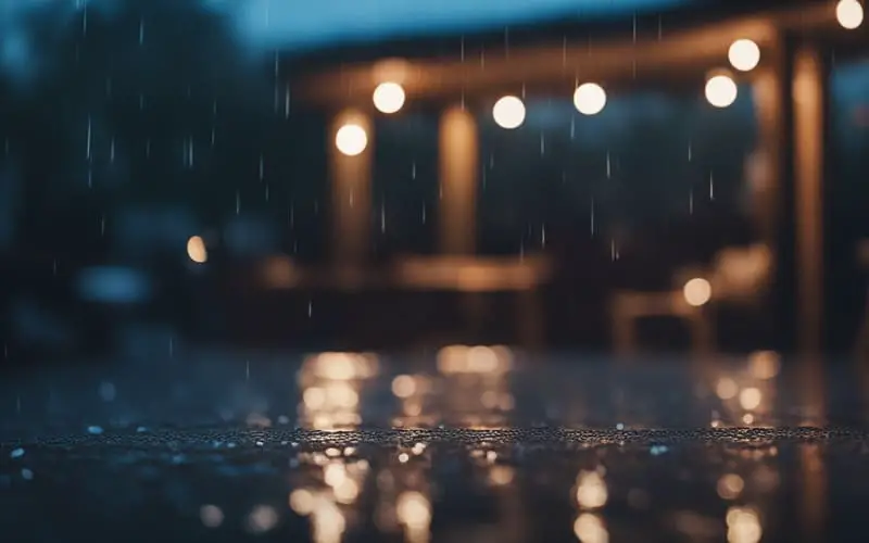 Patio in rain
